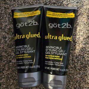 New Lot of 2 Got2B Ultra Glued Invincible Styling Gel 6 oz.